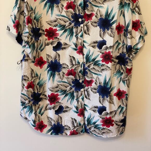 Vintage 24W44 1980s Hawaiian button down t-shirt tropical beach vacation cotton - Picture 3 of 7